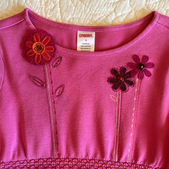 Floral Embroidered Girl’s Jeans  Denim Snap Jacket + Cotton Dress Size 6 Set - Picture 3 of 16